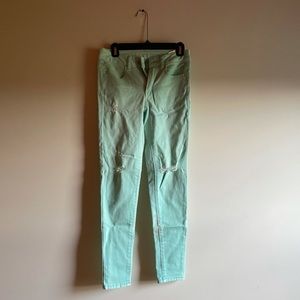Aqua Blue Destroyed Jegging